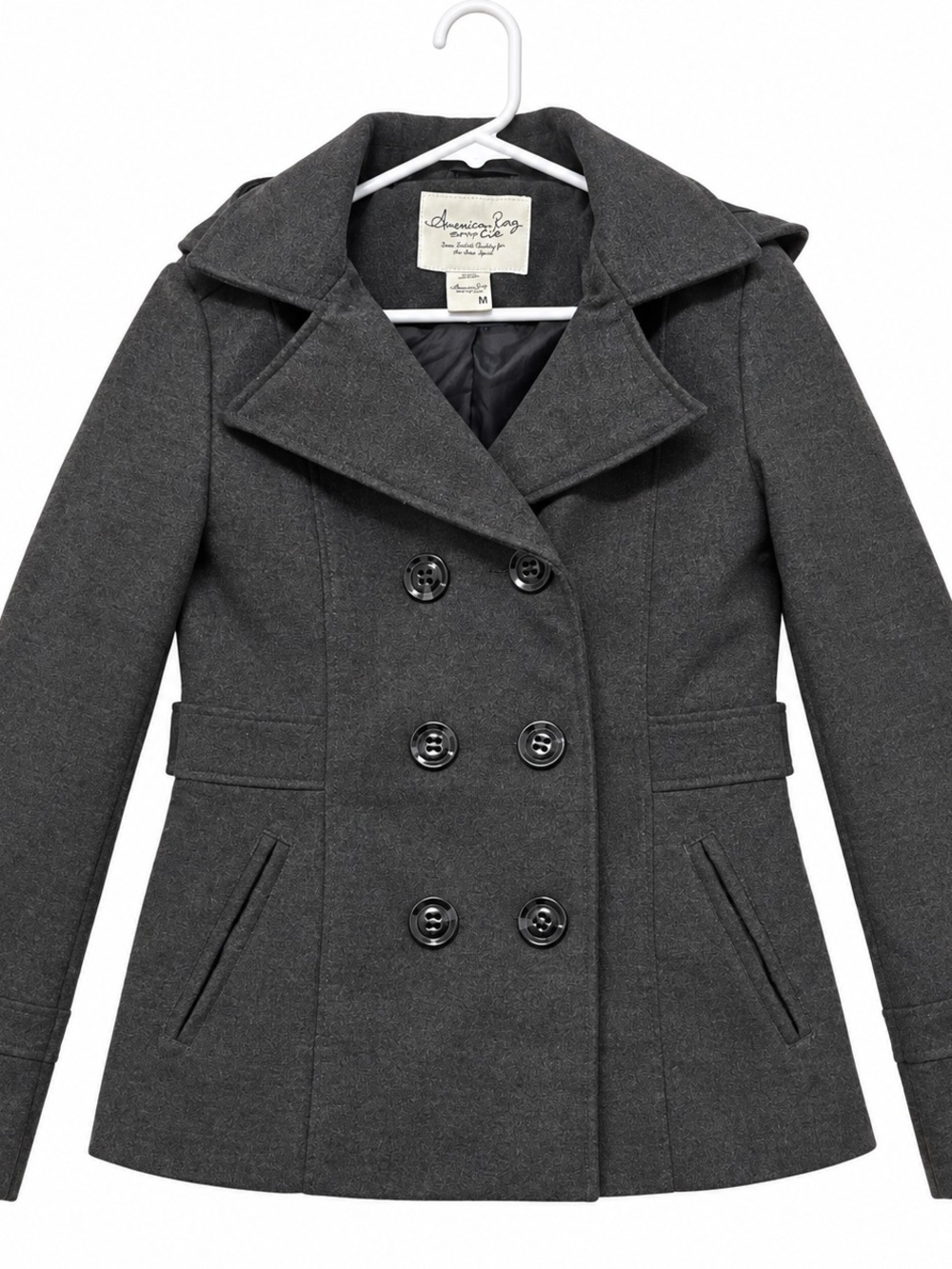 American Rag Charcoal Gray Double-Breasted Pea Coat